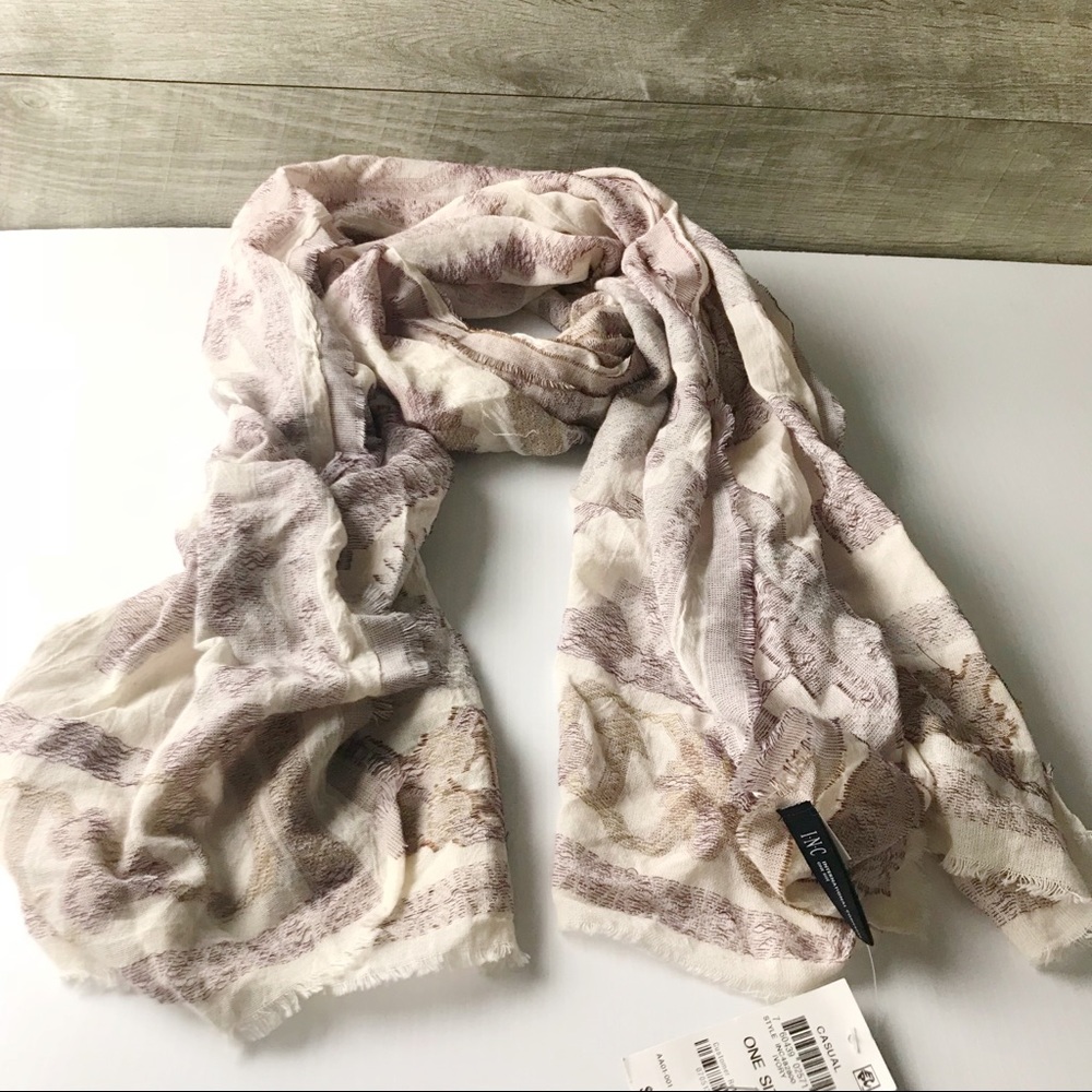 INC International clipped geo jacquard scarf wrap - Picture 2 of 6